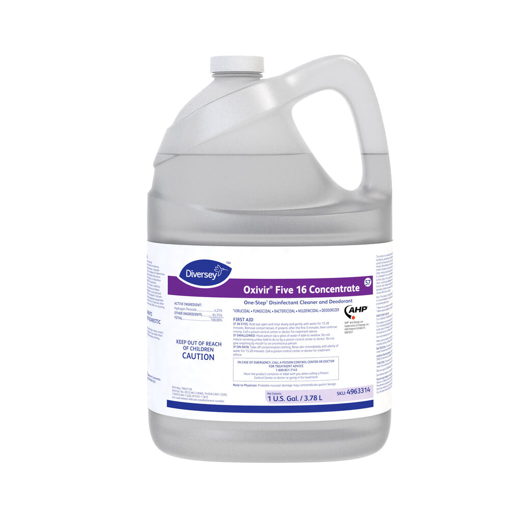 Oxivir® Five 16 Concentrate, 1gal, 4/CT - One Step Disinfectant Cleaner