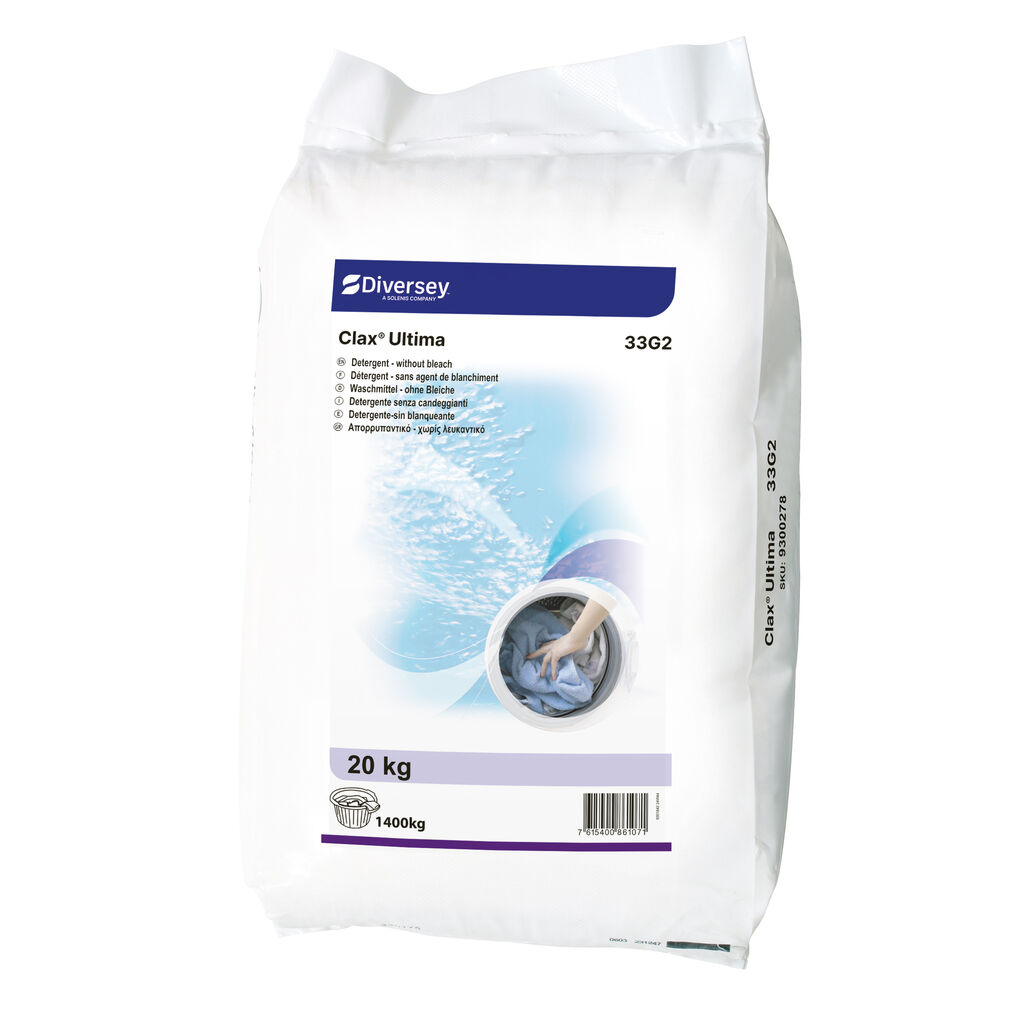 Clax Ultima 33G2 20kg - Απορρυπαντική σκόνη κυρίως πλύσης χωρίς λευκαντικό