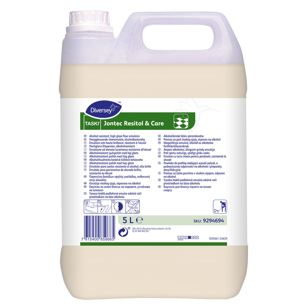 TASKI Jontec Resitol & Care 2x5L - Hoogglans vloeremulsie, alcoholbestendig