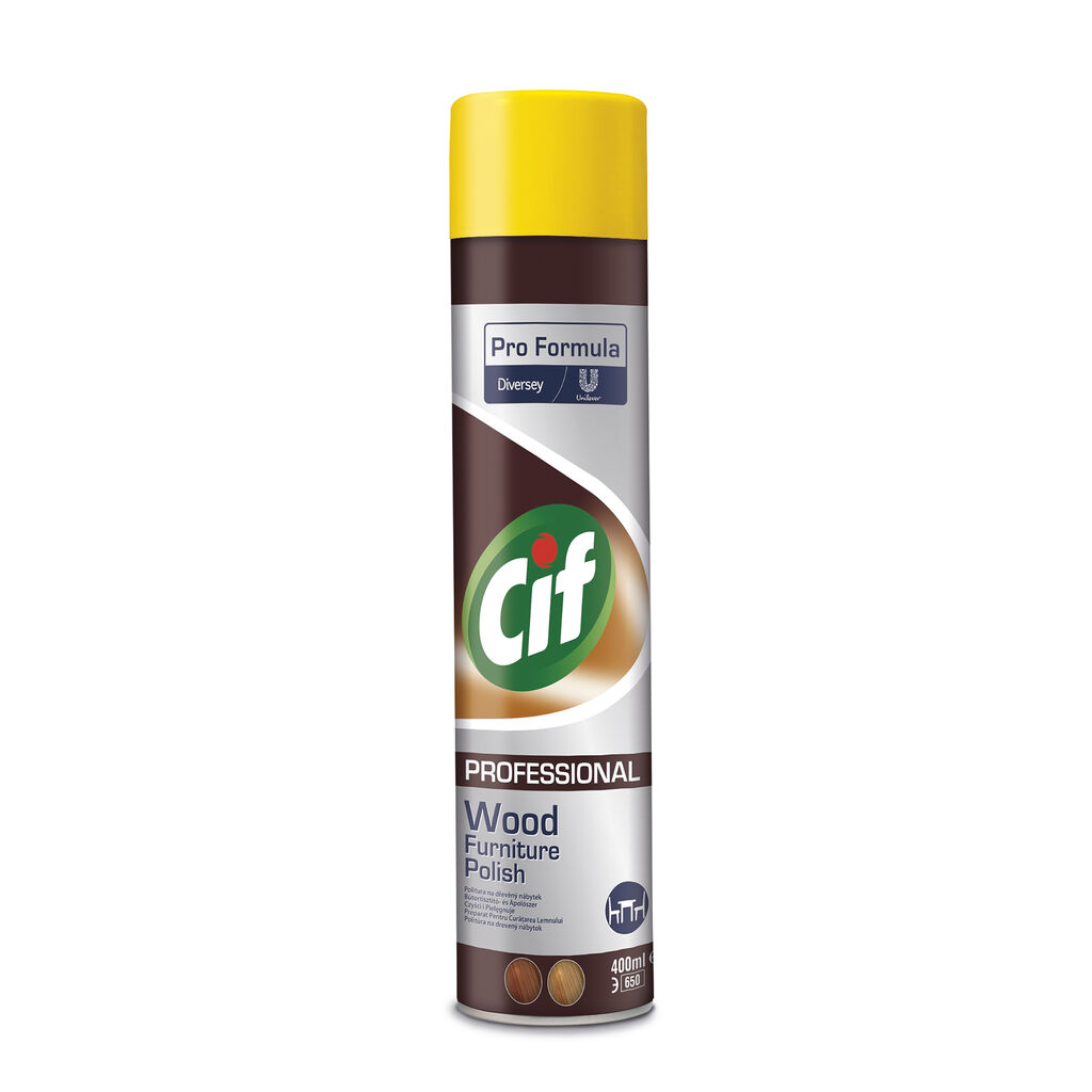Cif Pro Formula Wood Furniture Polish 6x0.4L - Bútortisztító- és ápoló aerosol.