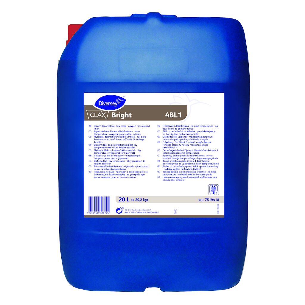 Clax Bright 20L - Produit de blanchiment pour lavage à basse température Plus-Bright System