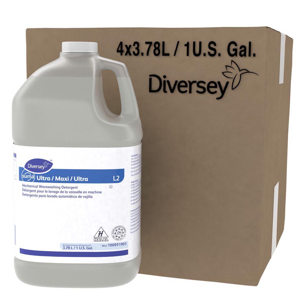 Suma® Ultra L2 L2, 1gal, 4/CT - Mechanical Warewashing Detergent