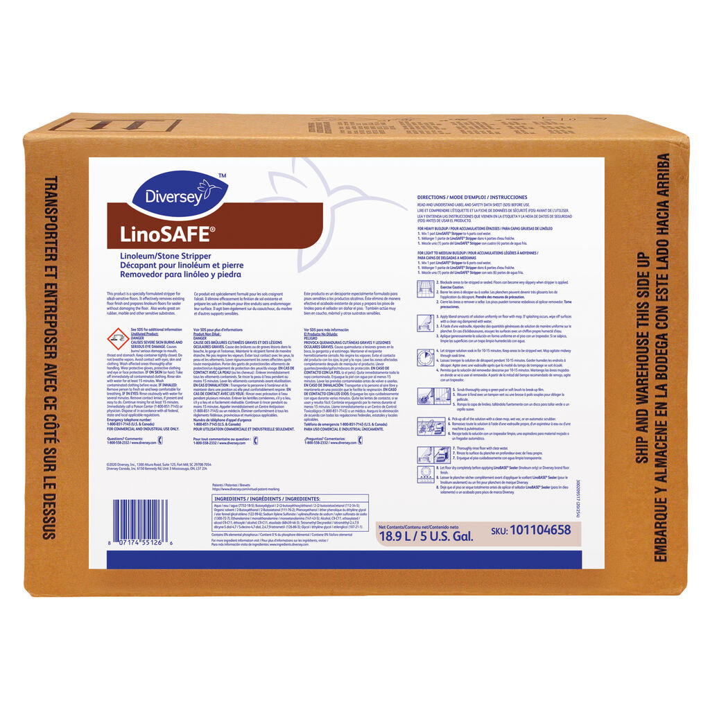 LinoSAFE® Linoleum/Stone Stripper, 5gal - Linoleum/Stone Stripper