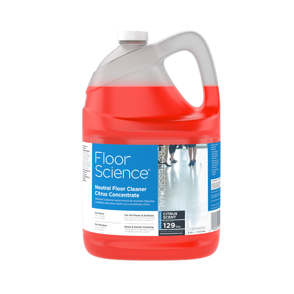 Floor Science® Neutral Floor Cleaner Citrus Concentrate 3, 1gal, 4/CT - Neutral Floor Cleaner Citrus Concentrate
