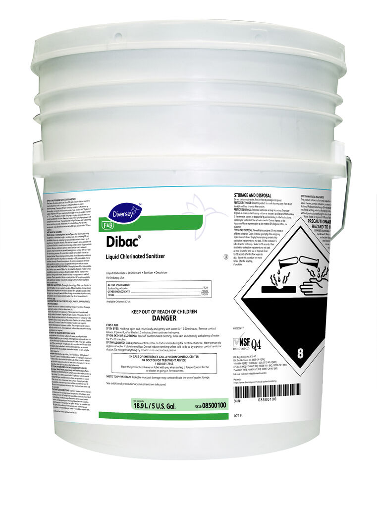 Dibac®, 5gal - Liquid bleach, sanitizer, deodorizer, cleaning additive, fogging sanitizer