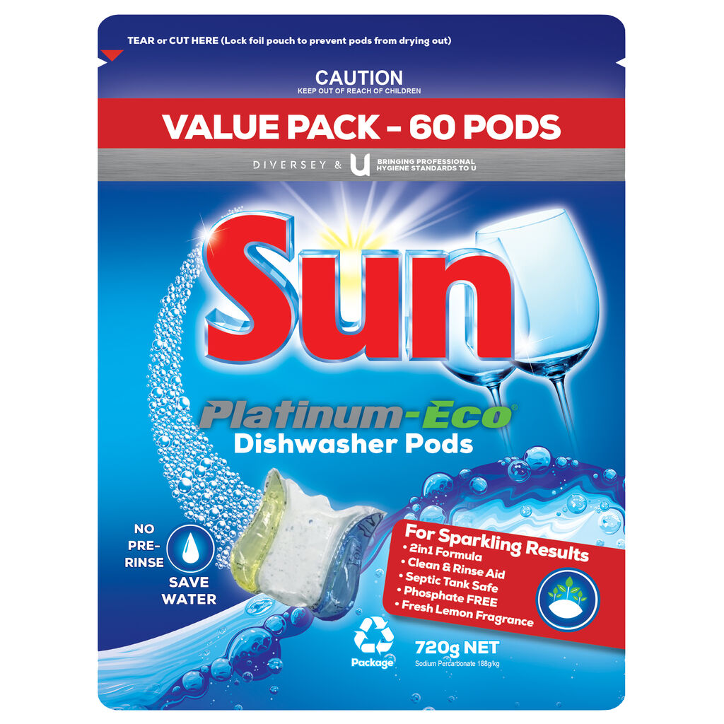 SUN Platinum-Eco Dishwasher Pods 6x60pc - Dishwasher Pods