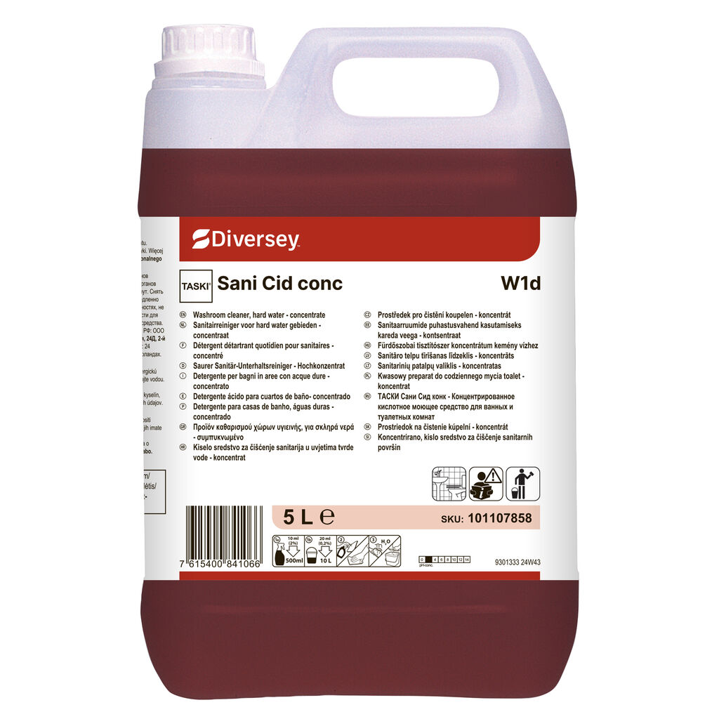 TASKI Sani Cid conc 2x5L - Detergente acido per la manutenzione sanitaria