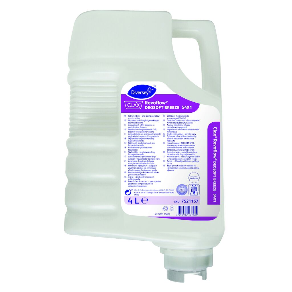 Clax Revoflow DEOSOFT BREEZE 54X1 2x4L - Textilblítőszer hosszan tartó, friss illattal