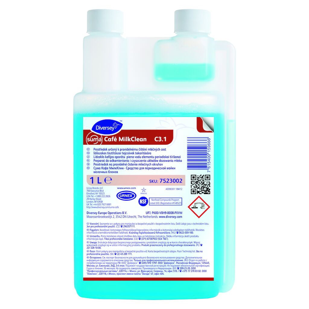 Suma Café MilkClean C3.1 6x1L - Preparat do odkamieniania i czyszczenia układów dozowania mleka