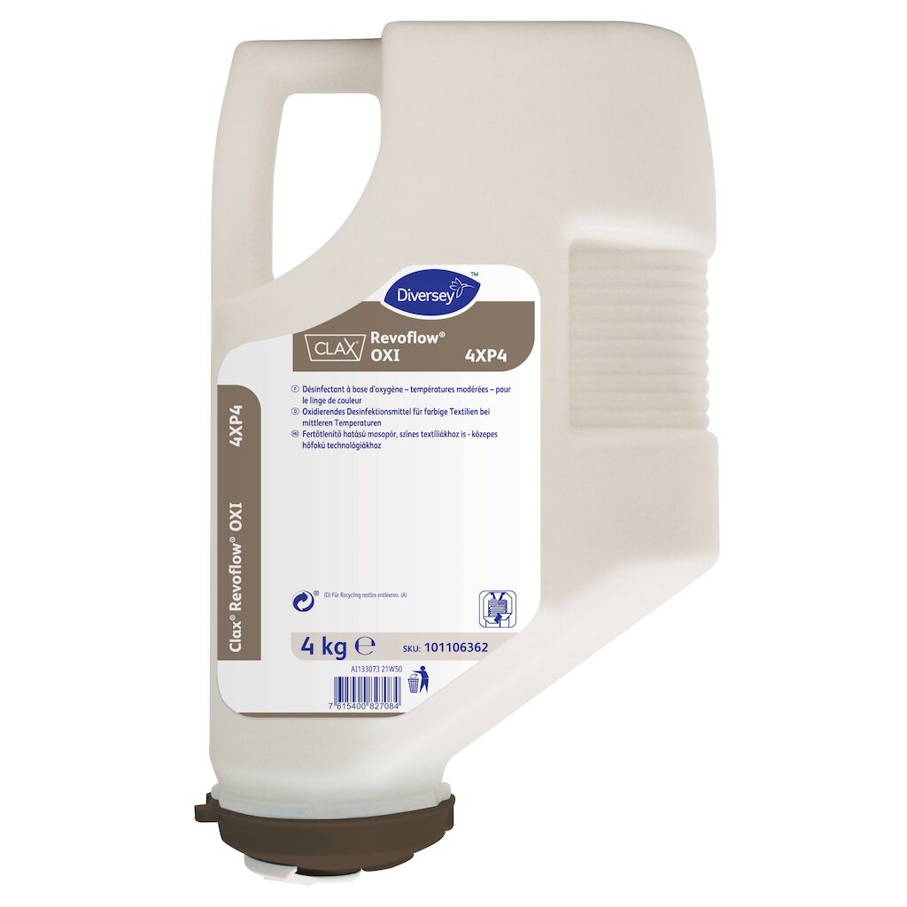 Clax Revoflow OXI 4XP4 3x4kg - Oxigén alapú fehérítőszer közepes hőfokú mosáshoz