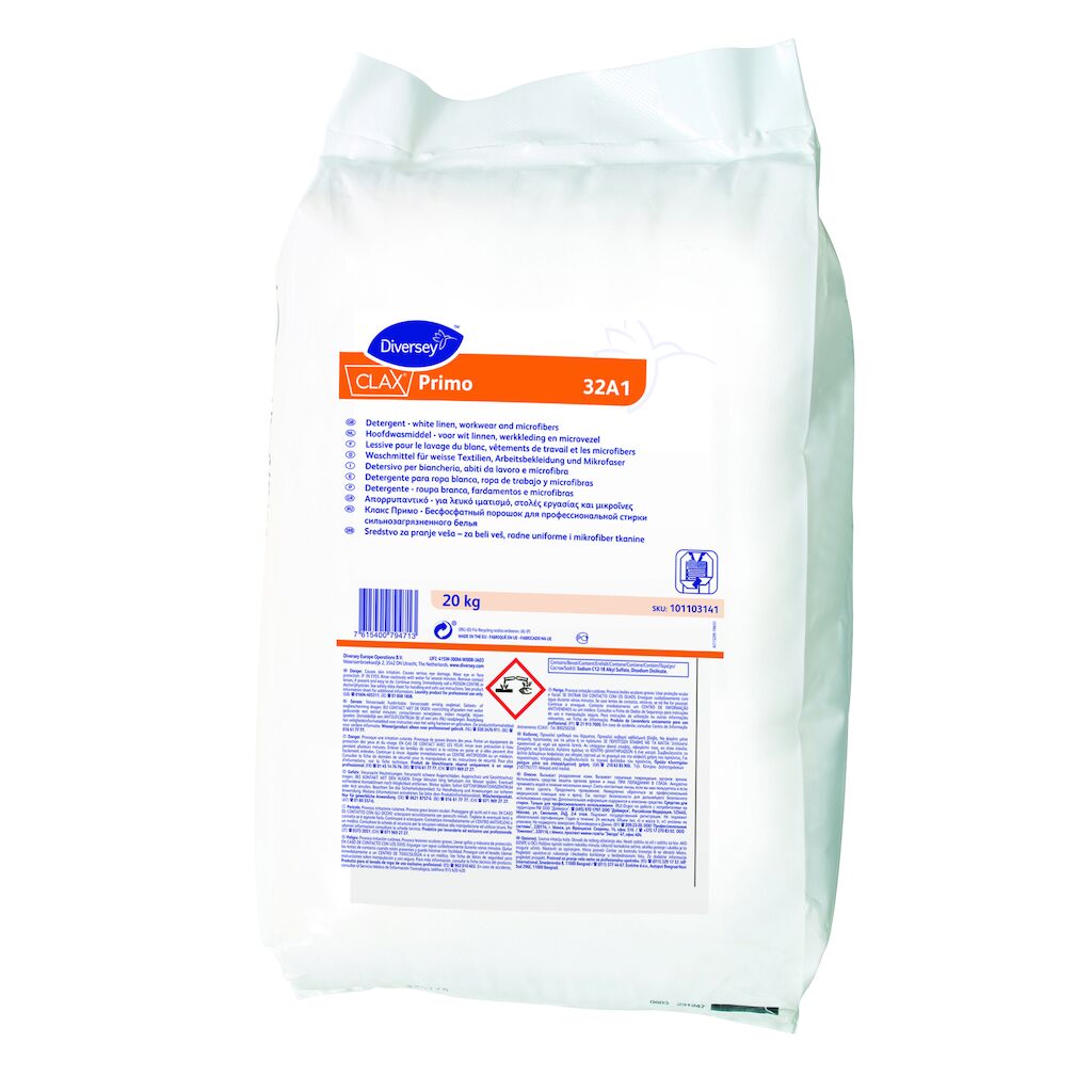 Clax Primo 32A1 20kg - Detergente ad alto potere sgrassante per lavaggio biancheria