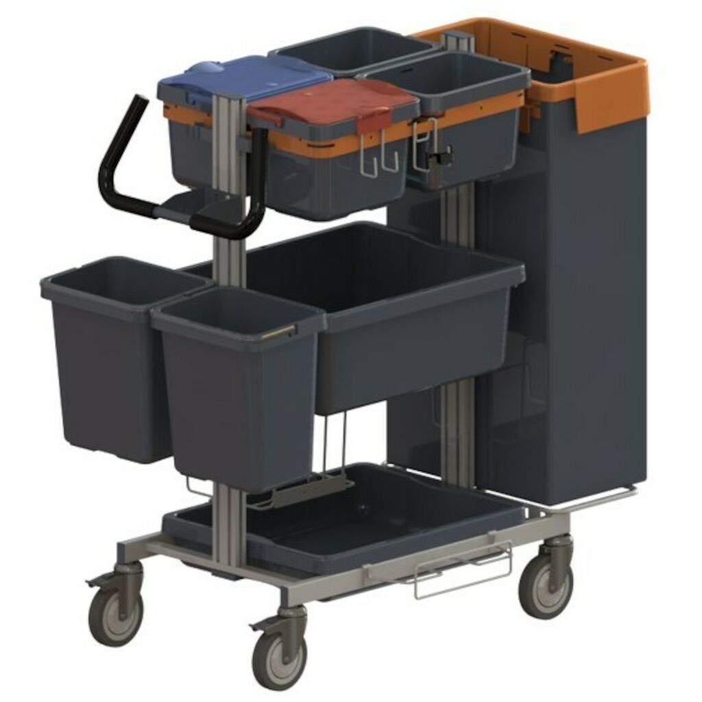 TASKI Nano M 1st - 1100 x 640 x 1100 mm - En välutrustad, smal och kompakt städvagn i TASKI Nano sortimentet