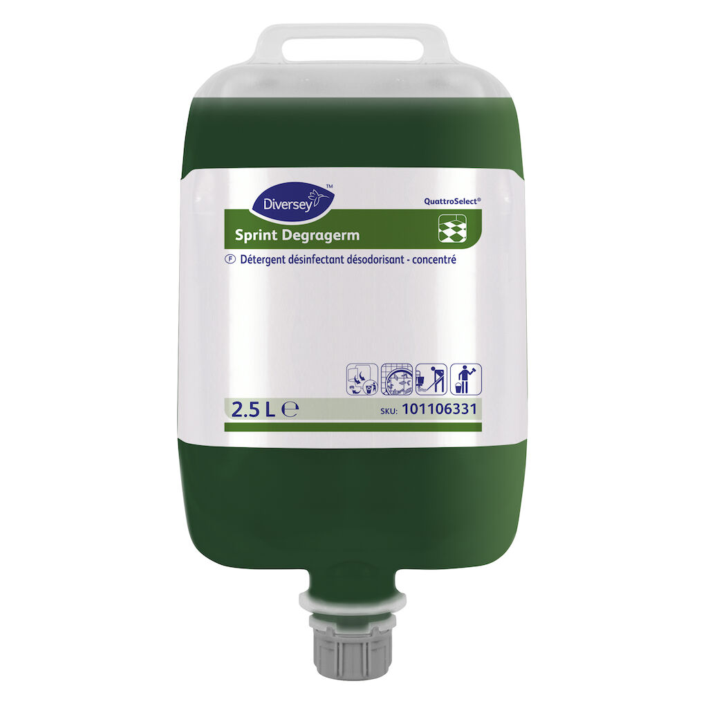 Sprint Degragerm 2x2.5L - Détergent désinfectant - concentré en armoire de dilution Quattro Select