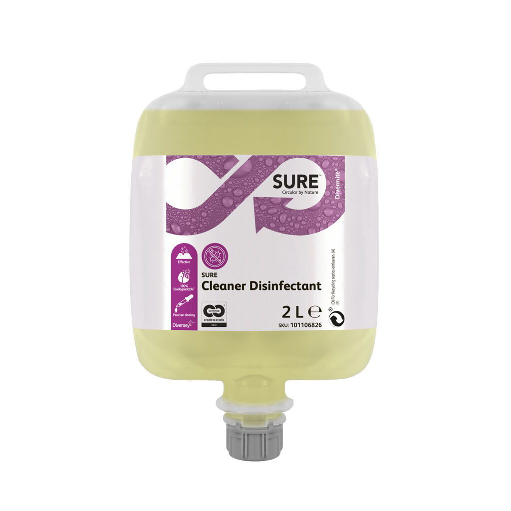 SURE Cleaner Disinfectant DVM 3x2L - Tiivistetty desinfioiva puhdistusaine Divermite®-annostelijaan