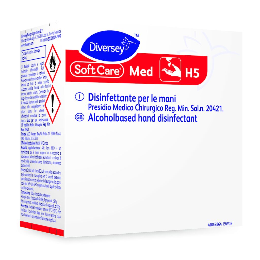 Soft Care MED H5 6x0.8L - Disinfettante per le mani. Presidio Medico Chirurgico Reg. Min. Sal. 20412