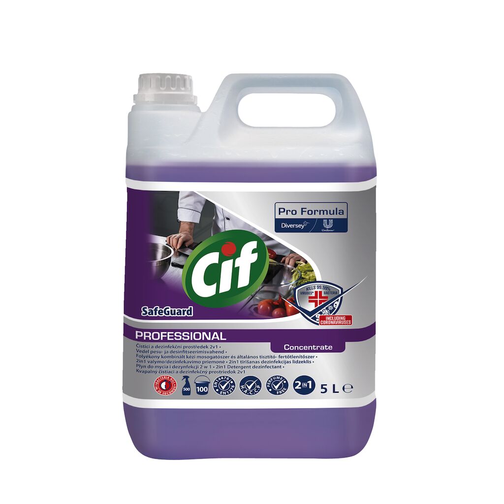 Cif Pro Formula Safeguard Concentrate 2x5L - Detergent combinat cu dezinfectant