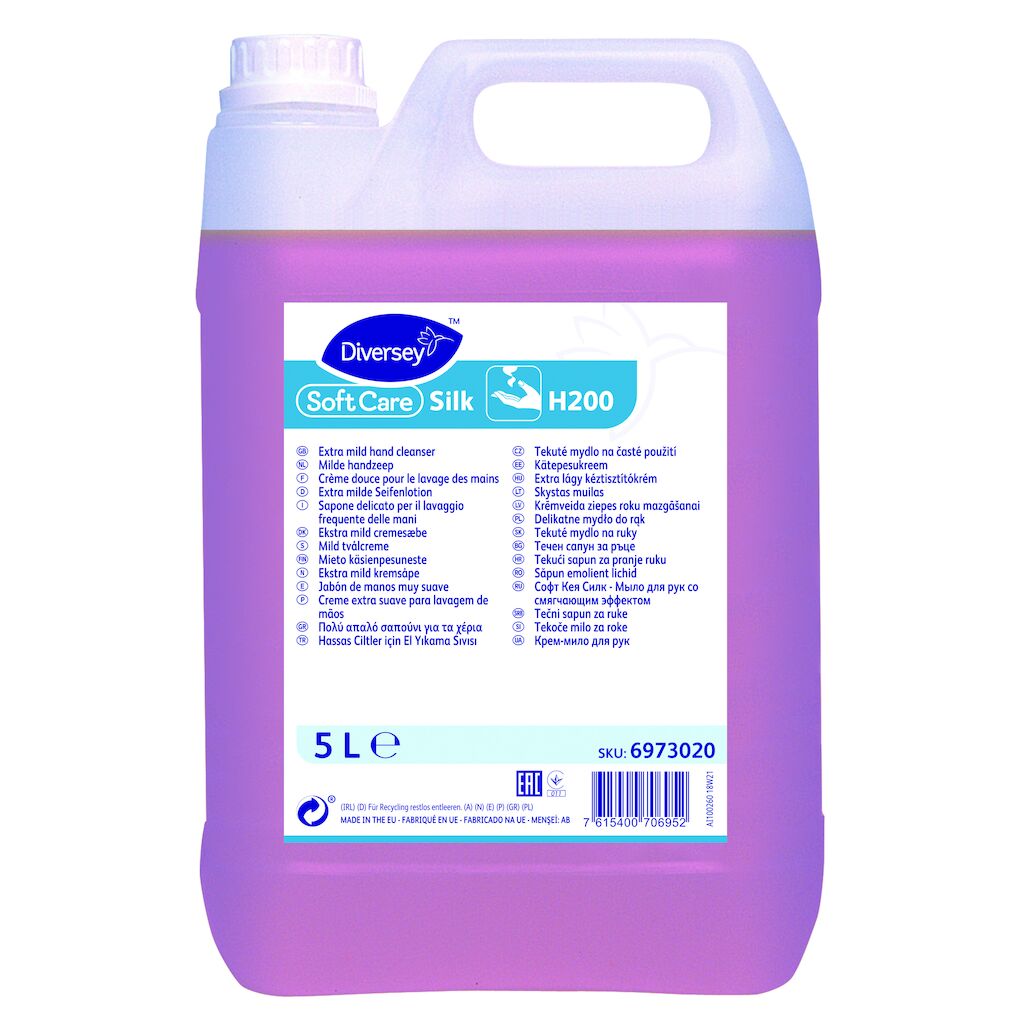 Soft Care Silk H200 2x5L - Mild tvålcrème för allmän handhygien. Även för hår- och kroppstvätt