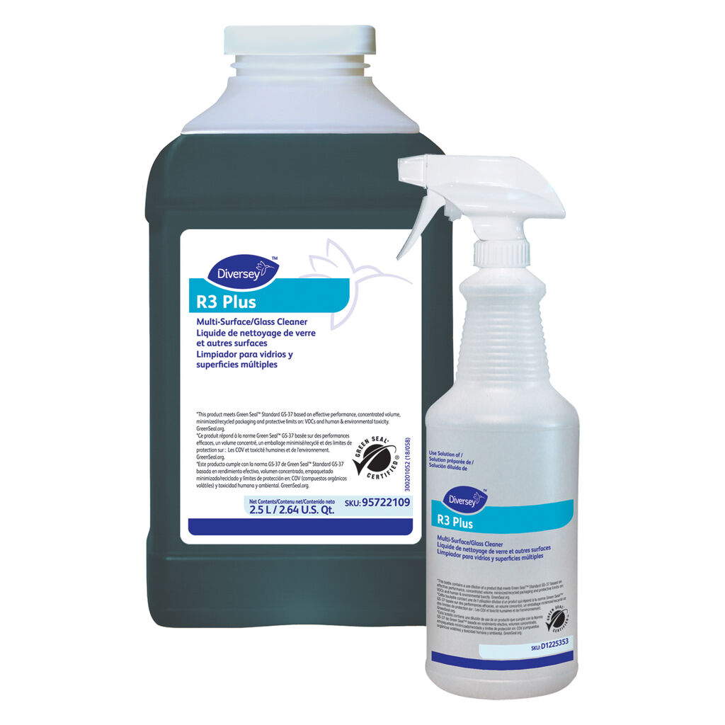 R3 Plus Multi-Surface/Glass Cleaner, 2.5L, J-Fill® / QuattroSelect®, 2/CT