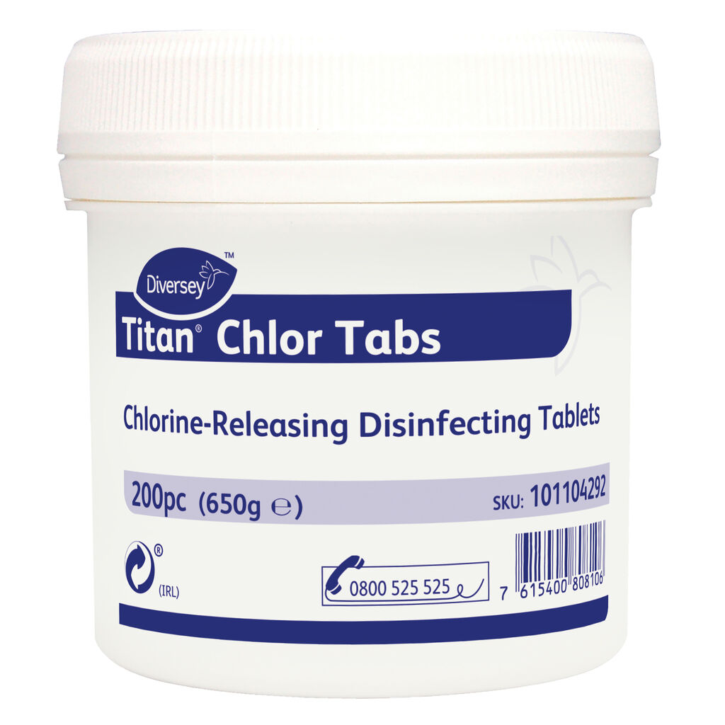 Titan Chlor Tabs 6x200pc - Chlorine based sanitising tablets (0.85g Troclosene)