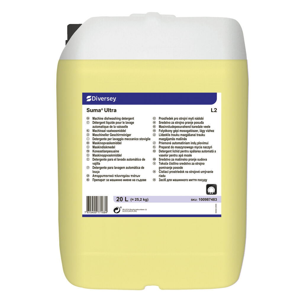Suma Ultra L2 20L - Liquide détergent pour le lavage automatique de la vaisselle en eau douce