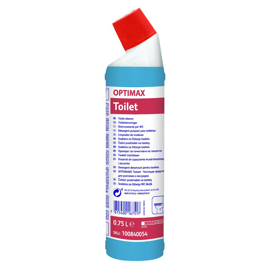 OPTIMAX Toilet 6x0.75L - Detergente e disincrostante per la pulizia quotidiana delle superfici del bagno