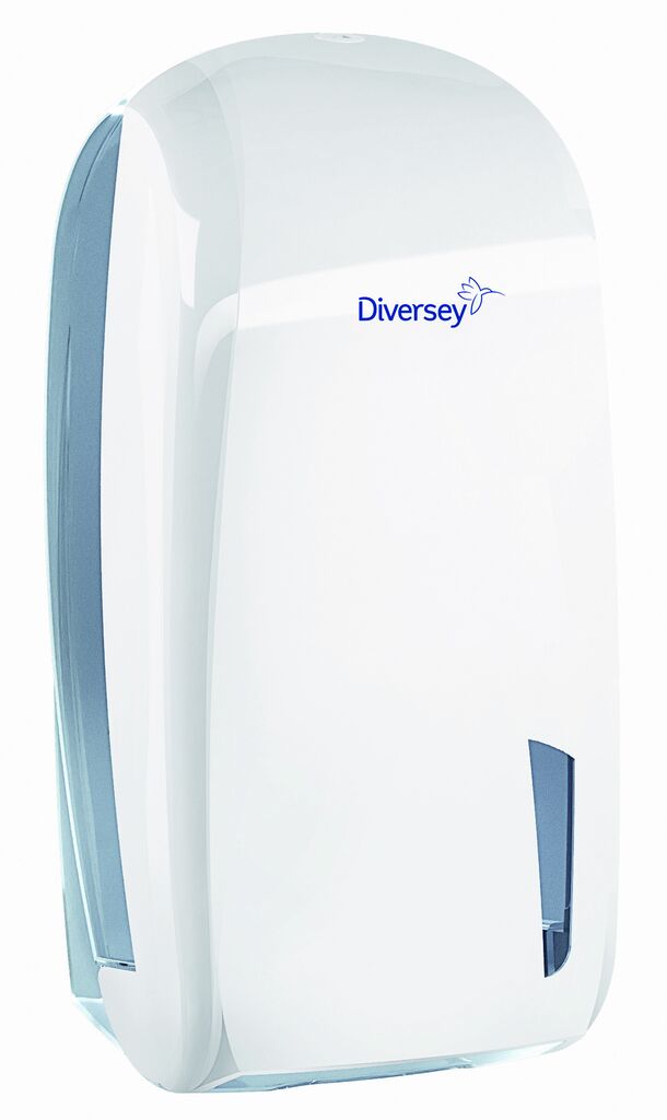 Diversey Folded Toilet Tissue Dispenser White 1st - 32.8 x 16.5 x 13.5 cm - Wit - Dispenser voor interfold toiletpapier