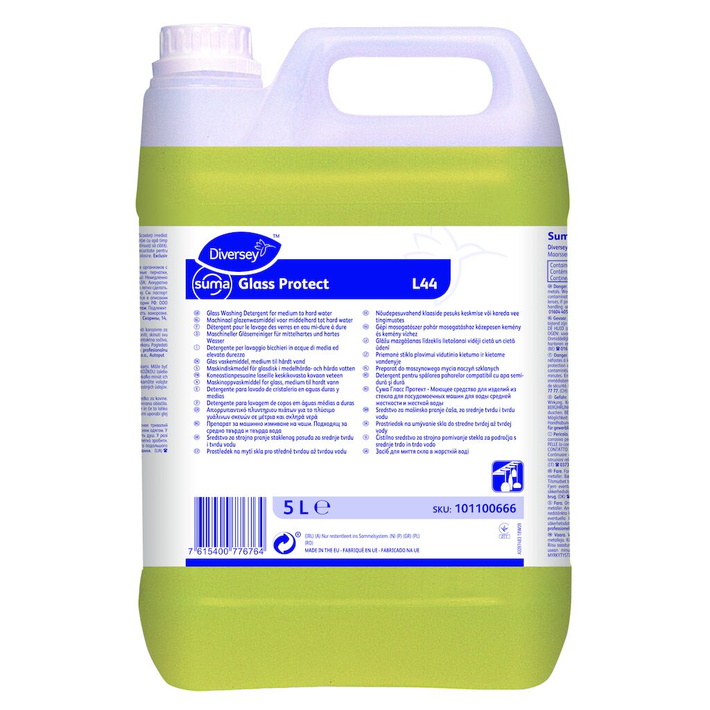Suma Glass Protect L44 2x5L - Vloeibaar glazenwasmiddel voor middelhard water