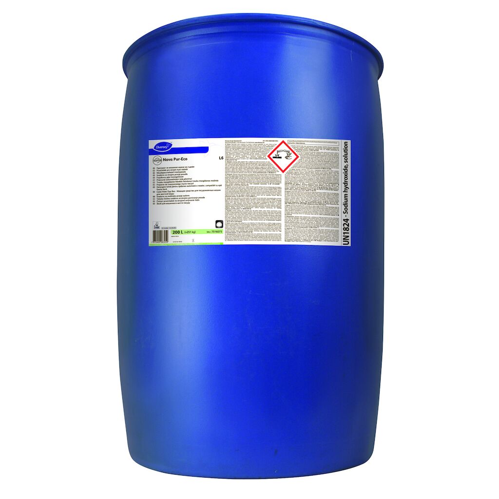 Suma Nova Pur-Eco L6 200L - Umweltfreundlicher flüssiger, maschineller Geschirrreiniger für mittelhartes und hartes Wasser, chlor- und NTA-frei
