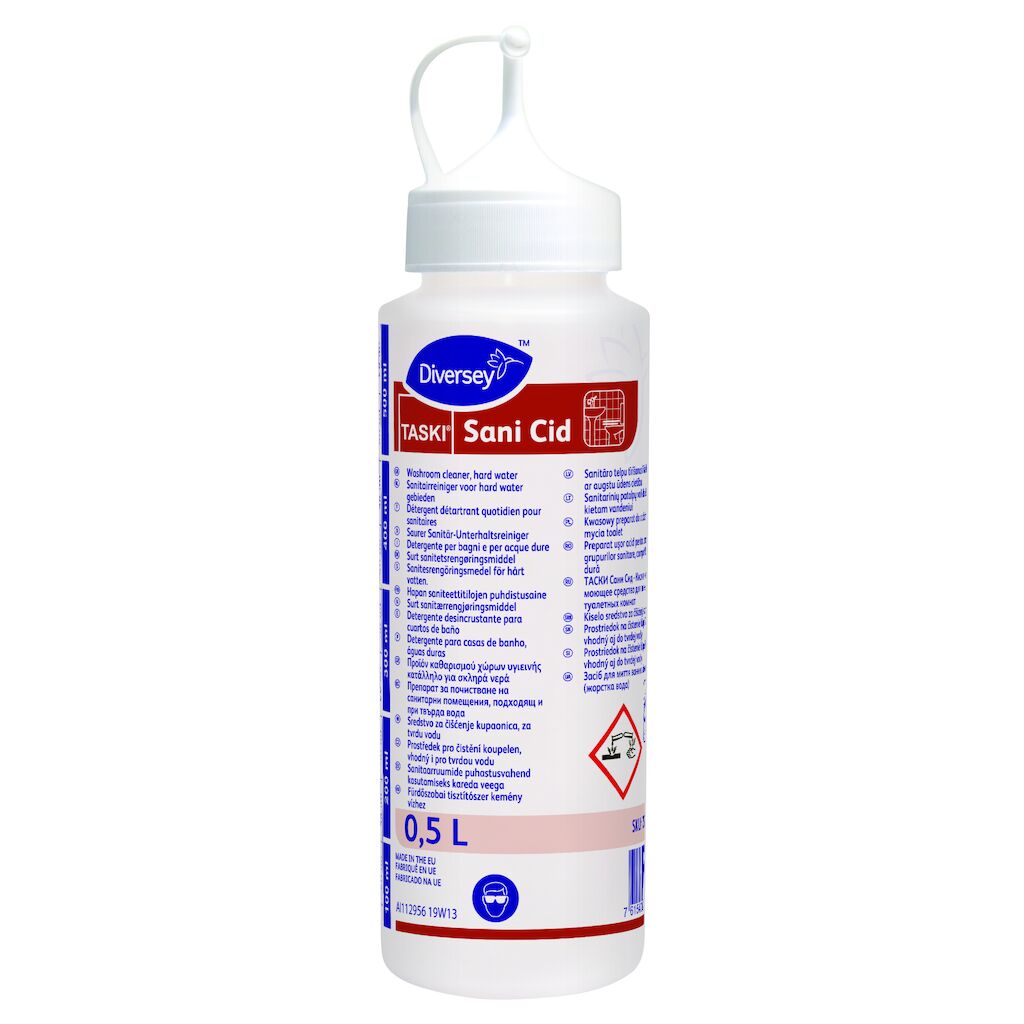 Flaconi graduati con tappo applicatore da 500 ml per TASKI Sani Cid 6x1pz - Flaconi applicatori vuoti, serigrafati da 500 ml per l’applicazione di prodotti.