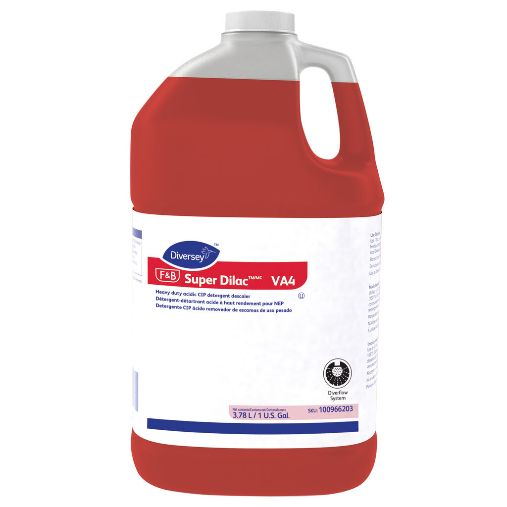 Super Dilac® VA4, 1gal, 4/CT - Heavy Duty Acidic CIP Detergent Descaler