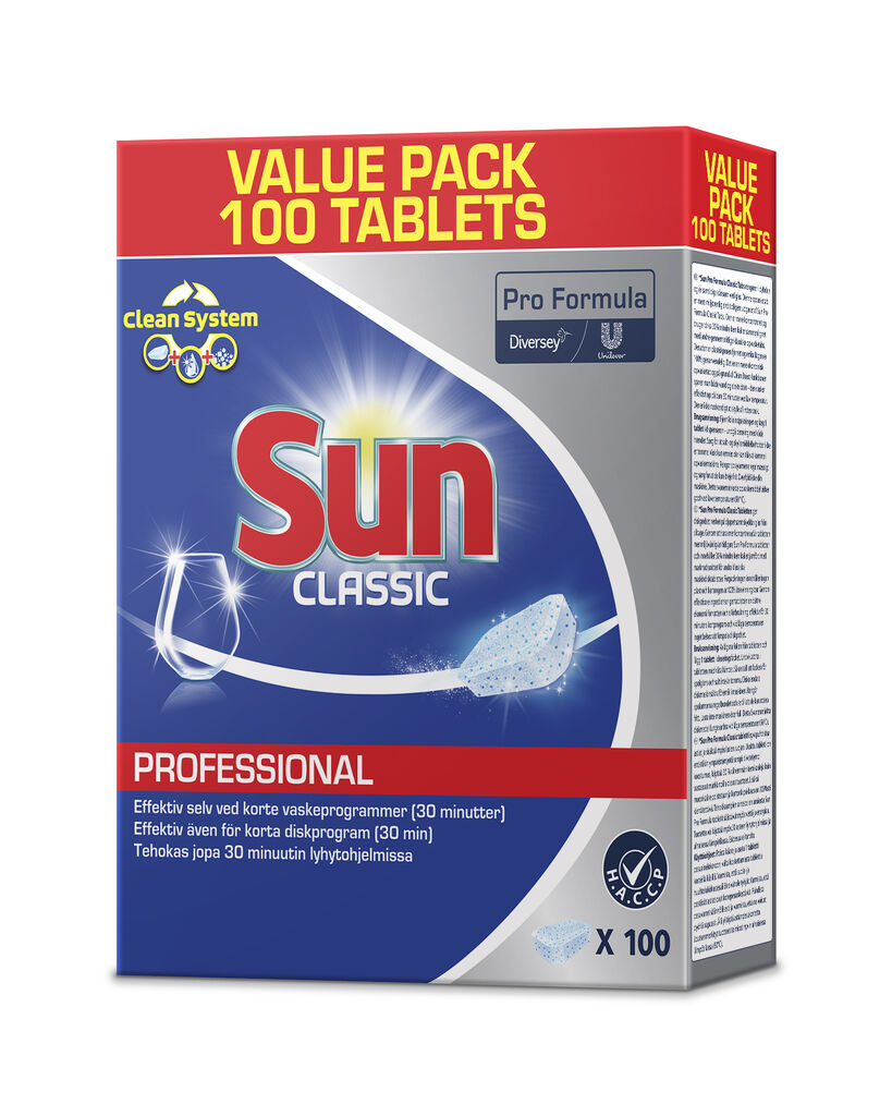 Sun Pro Formula Classic Dishwasher Tablets 100x - Koneastianpesutabletit
