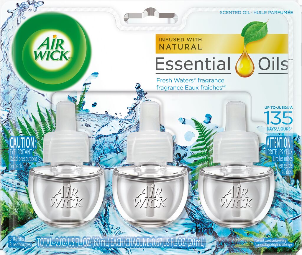 AIR WICK® Scented Oil  Refill  Fresh Waters 3PK, 3x 20ml, 6/CT