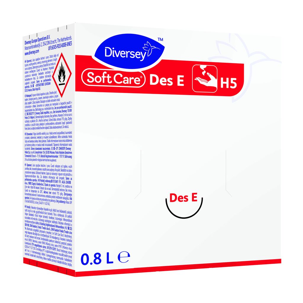 Soft Care Des E H5 6x0.8L - Dezinfectant lichid pentru mâini pe bază de alcool