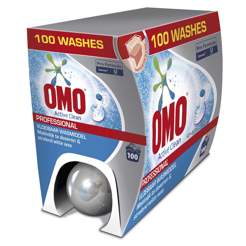 Omo Professional Active Clean 7.5L - Verdund biologisch vloeibaar wasmiddel - 100 wasbeurten