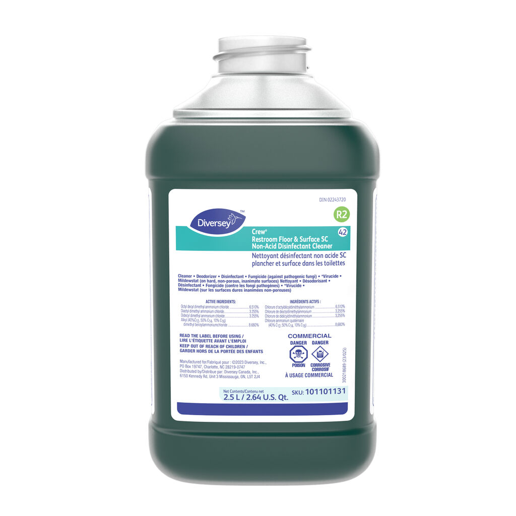 Crew® Restroom Floor & Surface SC Non-Acid Disinfectant Cleaner 42, 2.5L, J-Fill® / QuattroSelect®, 2/CT