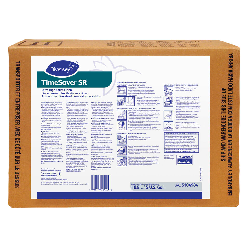 TimeSaver SR Ultra High Solids Finish, 5gal - Ultra High Solids Finish