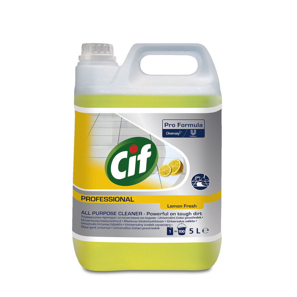 Cif Pro Formula All Purpose Cleaner Lemon Fresh 2x5L - Univerzálny prostriedok s príjemnou parfumáciou