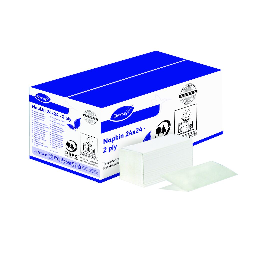 Napkin 24x24 - 2ply 30x100pz - 24 x 24 cm - Bianco /-a - Tovaglioli 24 x 24 2 veli in pura cellulosa