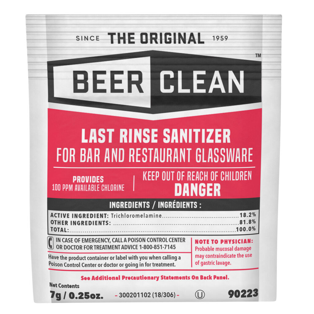 Beer Clean® Last Rinse Sanitizer, 0.25oz, 100/CT