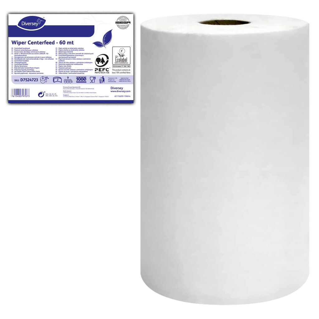 Wiper Centerfeed 60 mt 9x9pz - Rotolo a svolgimento verticale