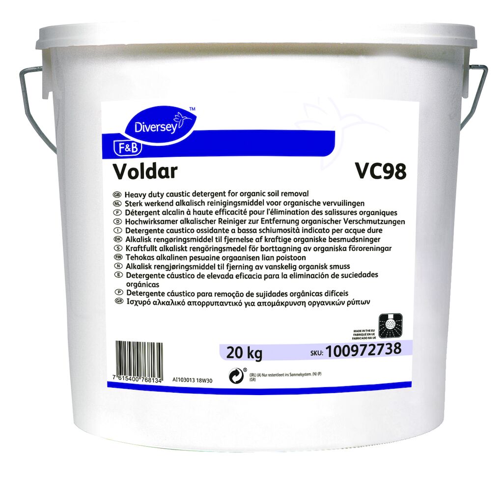 Voldar VC98 20kg - Schwach schäumender, oxidierender, alkalischer Reiniger für hartes Wasser