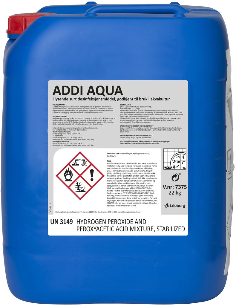 ADDI AQUA 22kg - Pereddiksyrebasert desinfeksjonsmiddel