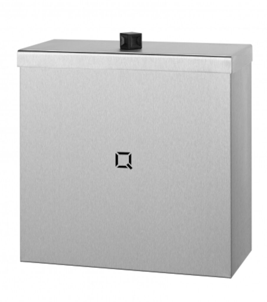 Qbic RVS afvalbak met push deksel - 9 liter 1st - RVS afvalbak met push deksel - 9 liter