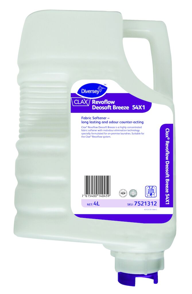 Clax Revoflow DEOSOFT BREEZE 54X1 2x4L - Fabric Softener – long lasting and odour counter-acting