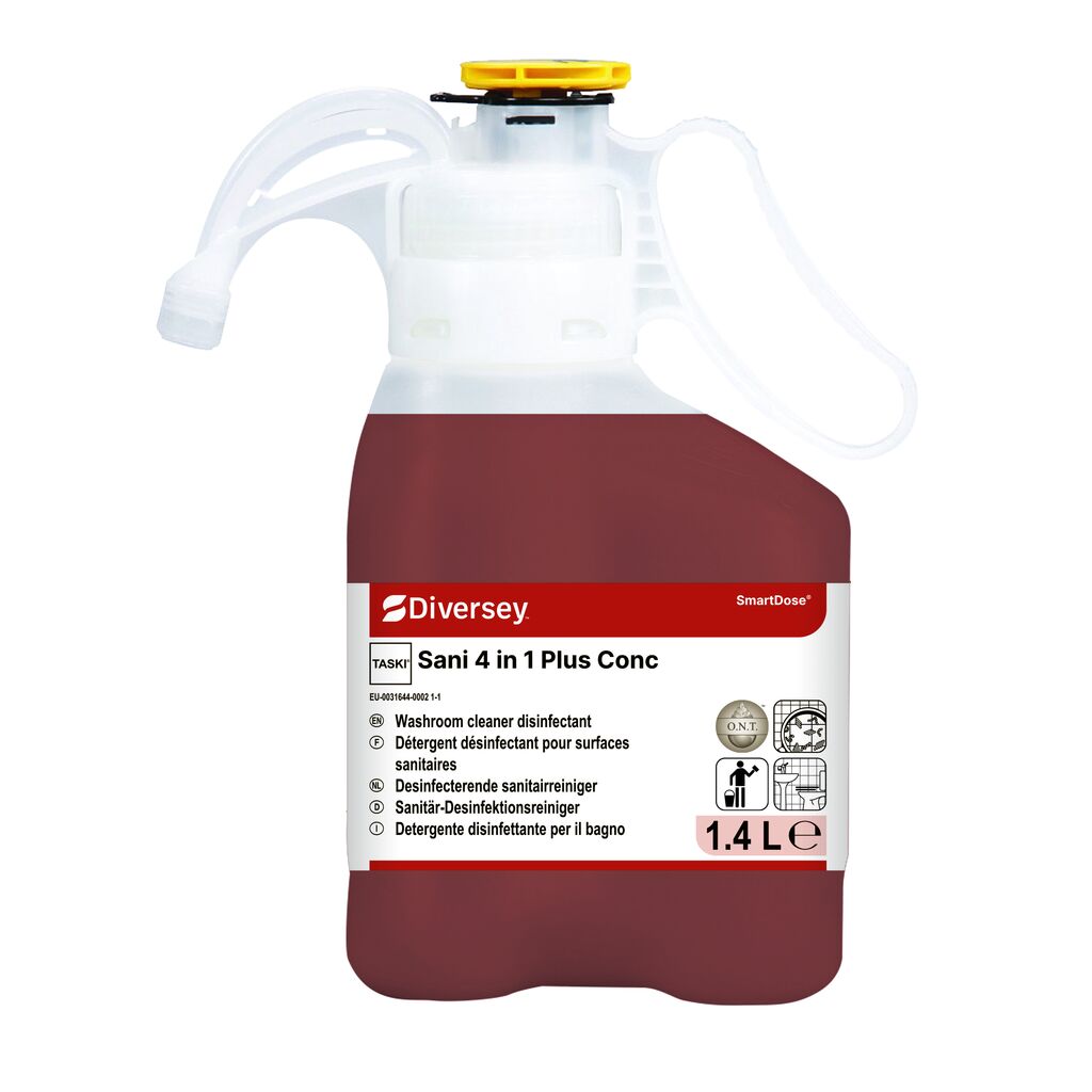 TASKI Sani 4 in 1 Plus 1.4L - Sanitairreiniger, ontkalker, desinfectiemiddel en deodorant in SmartDose® BPR goedgekeurd