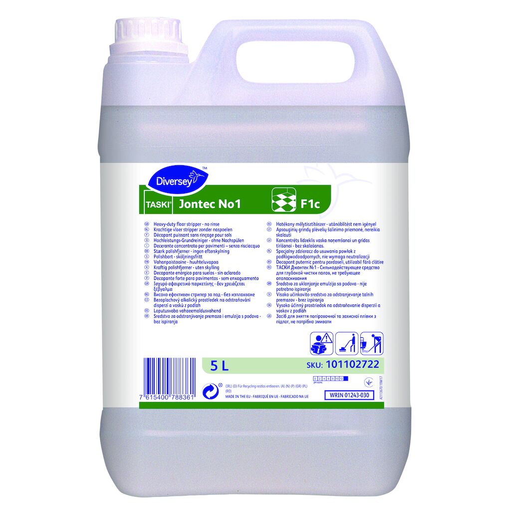 TASKI Jontec No1 F1c 2x5L - Decapant puternic pentru pardoseli, utilizabil fără clătire