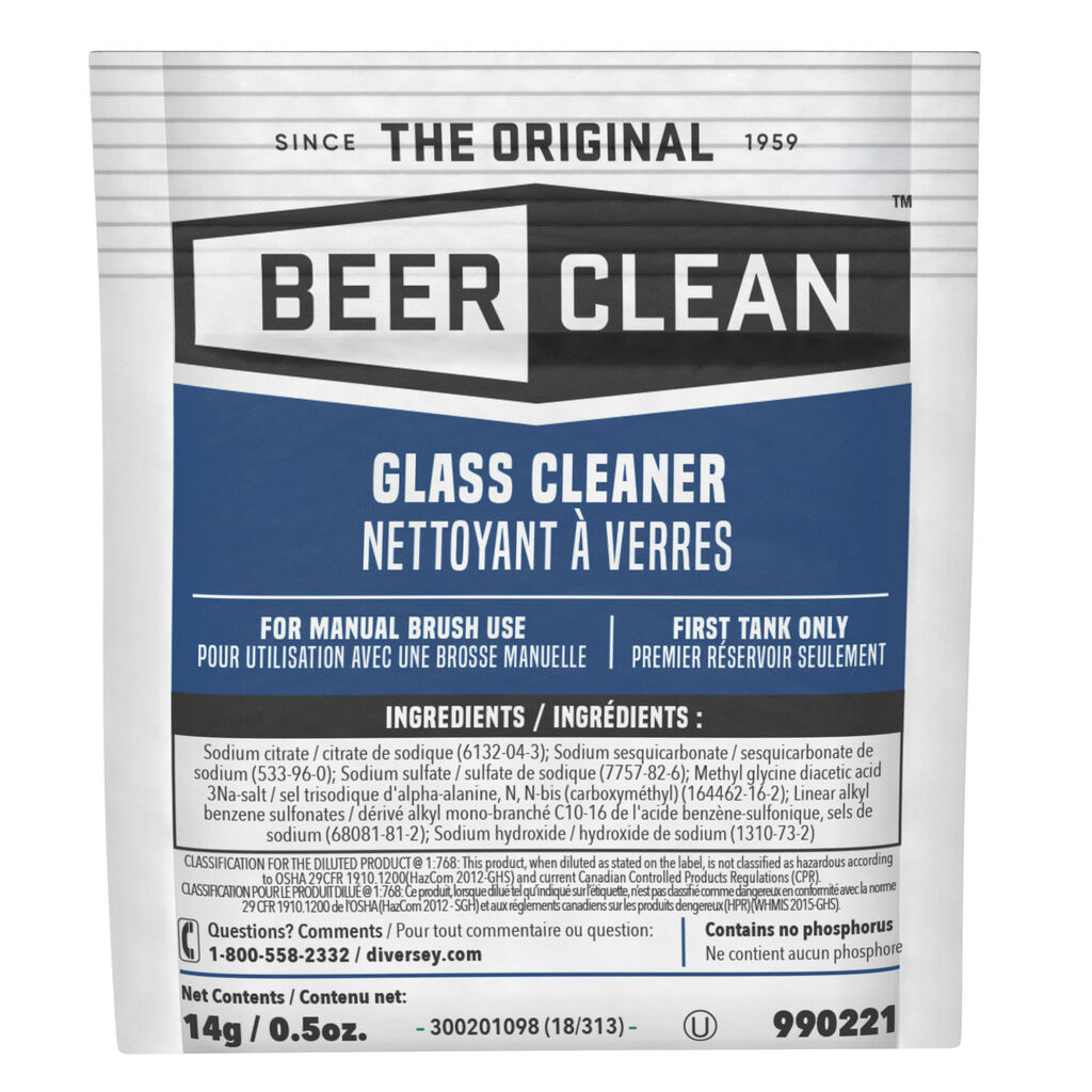 Beer Clean® Glass Cleaner, 0.5oz, 100/CT