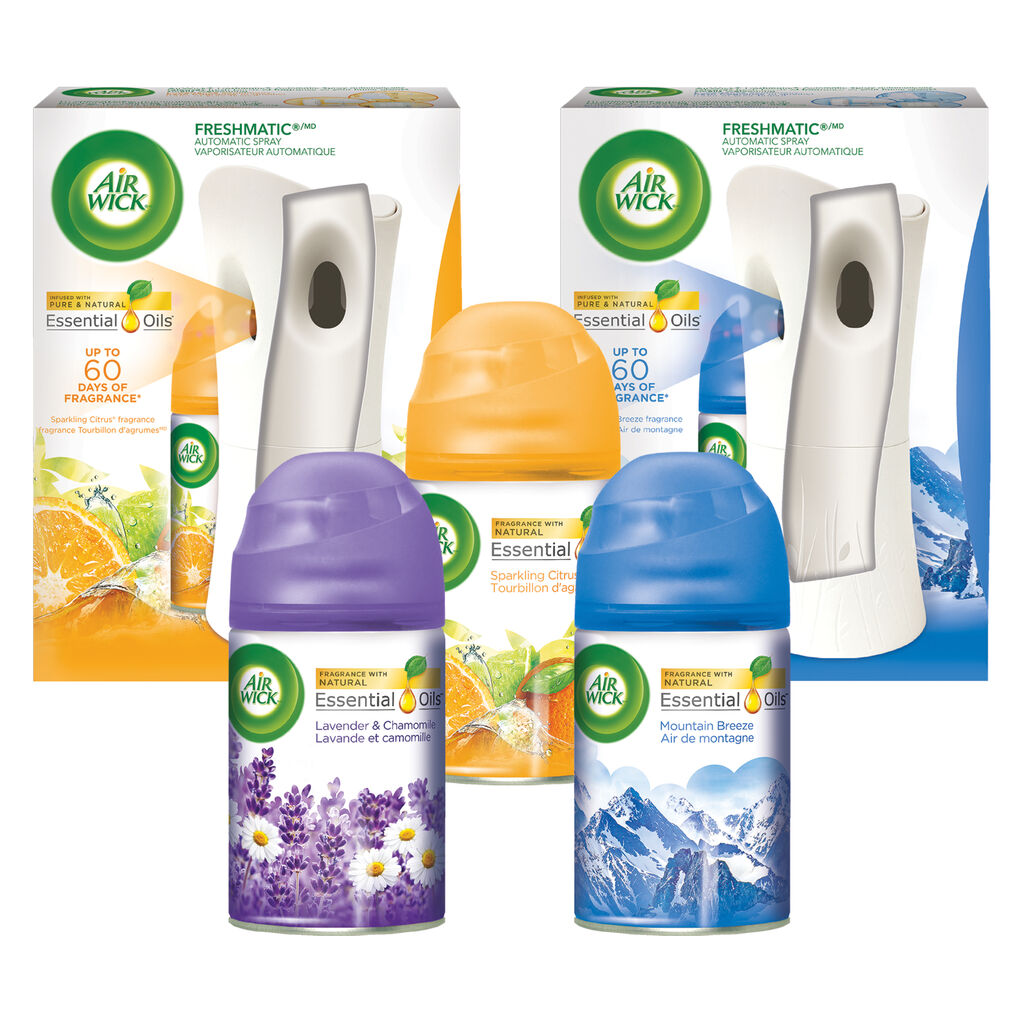 Air Wick® Freshmatic® Auto Spray Dispenser & Refill - Mountain Breeze, 180g, 4/CT