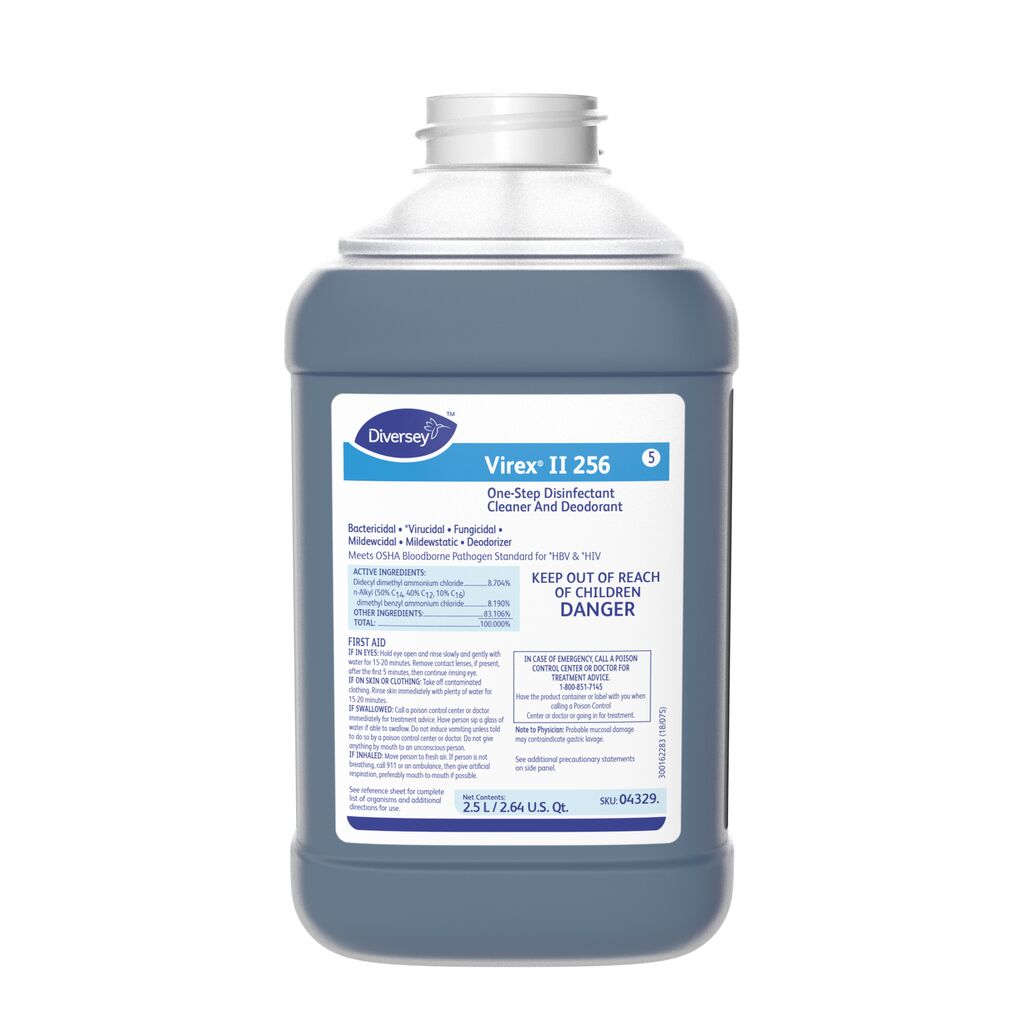 Virex® II 256 One-Step Disinfectant Cleaner and Deodorant, 2.5L, J-Fill® / QuattroSelect®, 2/CT - Disinfectant cleaner and deodorant.