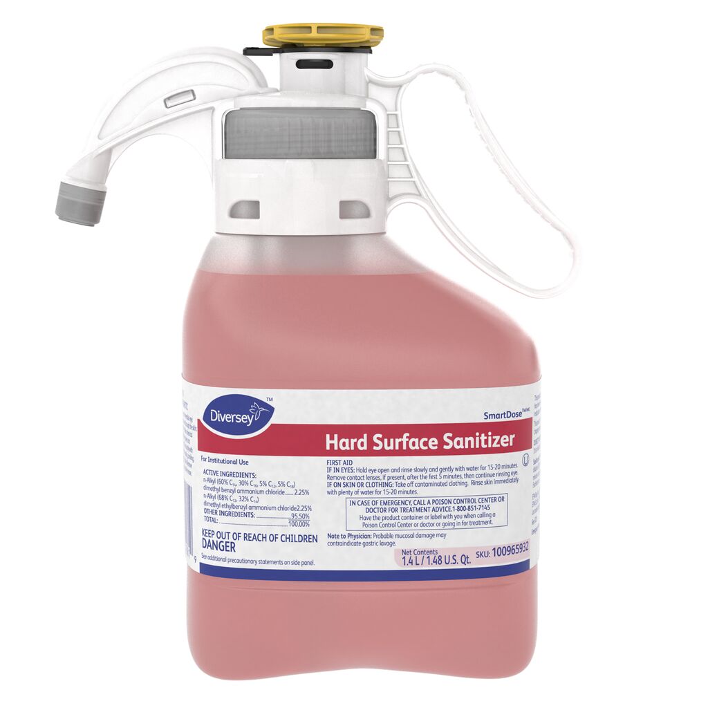 Hard Surface Sanitizer, 1.4L, 2/CT - Quat-Based Kitchen Surface Sanitizer